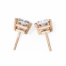 3 ct Princess studs - 4 prong setting
