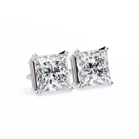 3 ct Princess studs - 4 prong setting