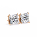 3 ct Princess studs - 4 prong setting