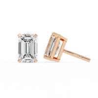 2 cts Emerald studs - Basket Setting