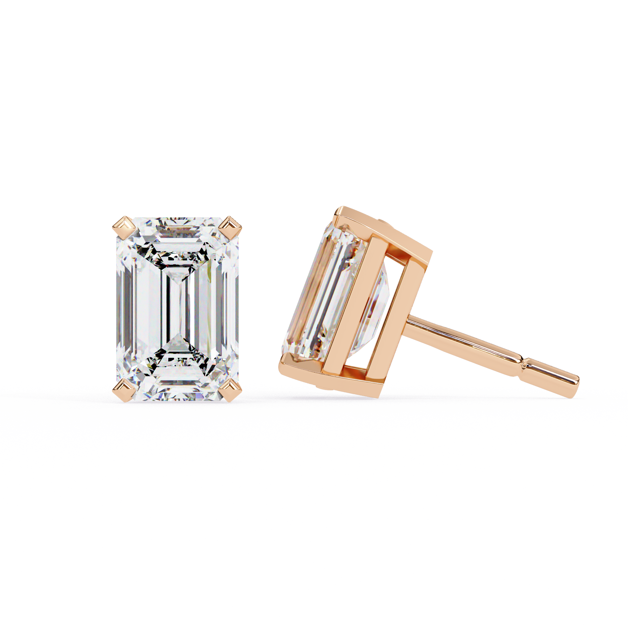 2 cts Emerald studs - Basket Setting