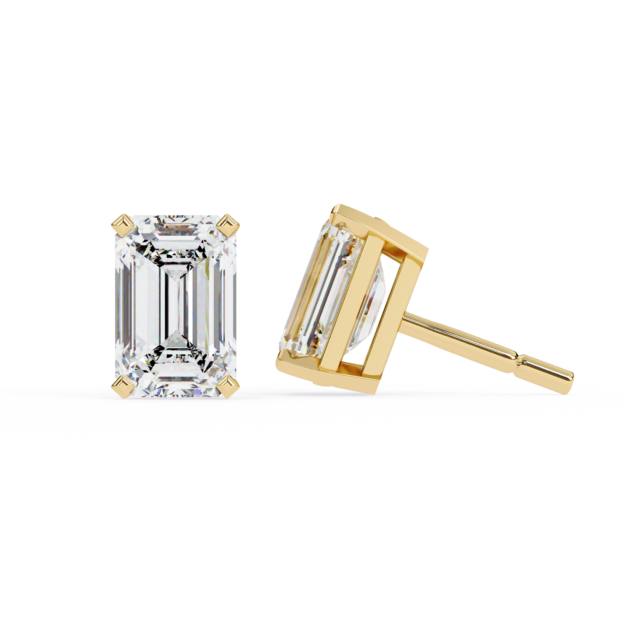 2 cts Emerald studs - Basket Setting