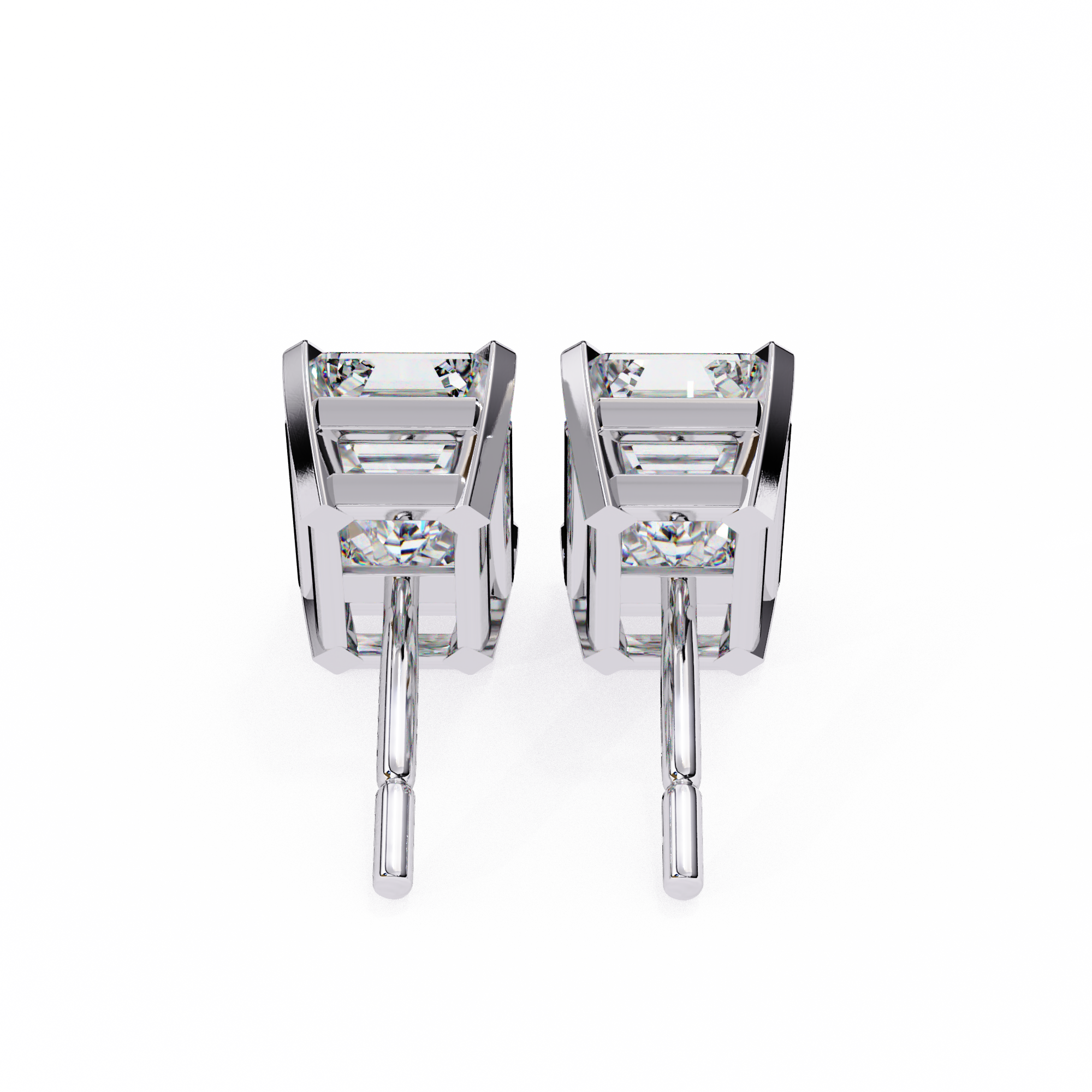2 cts Emerald studs - Basket Setting