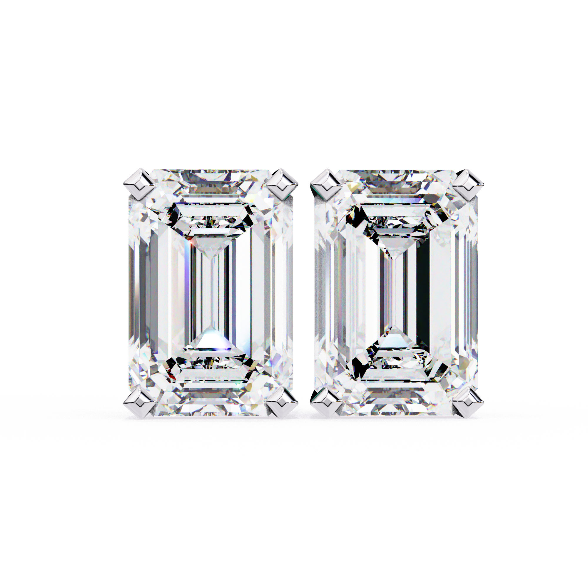 2 cts Emerald studs - Basket Setting
