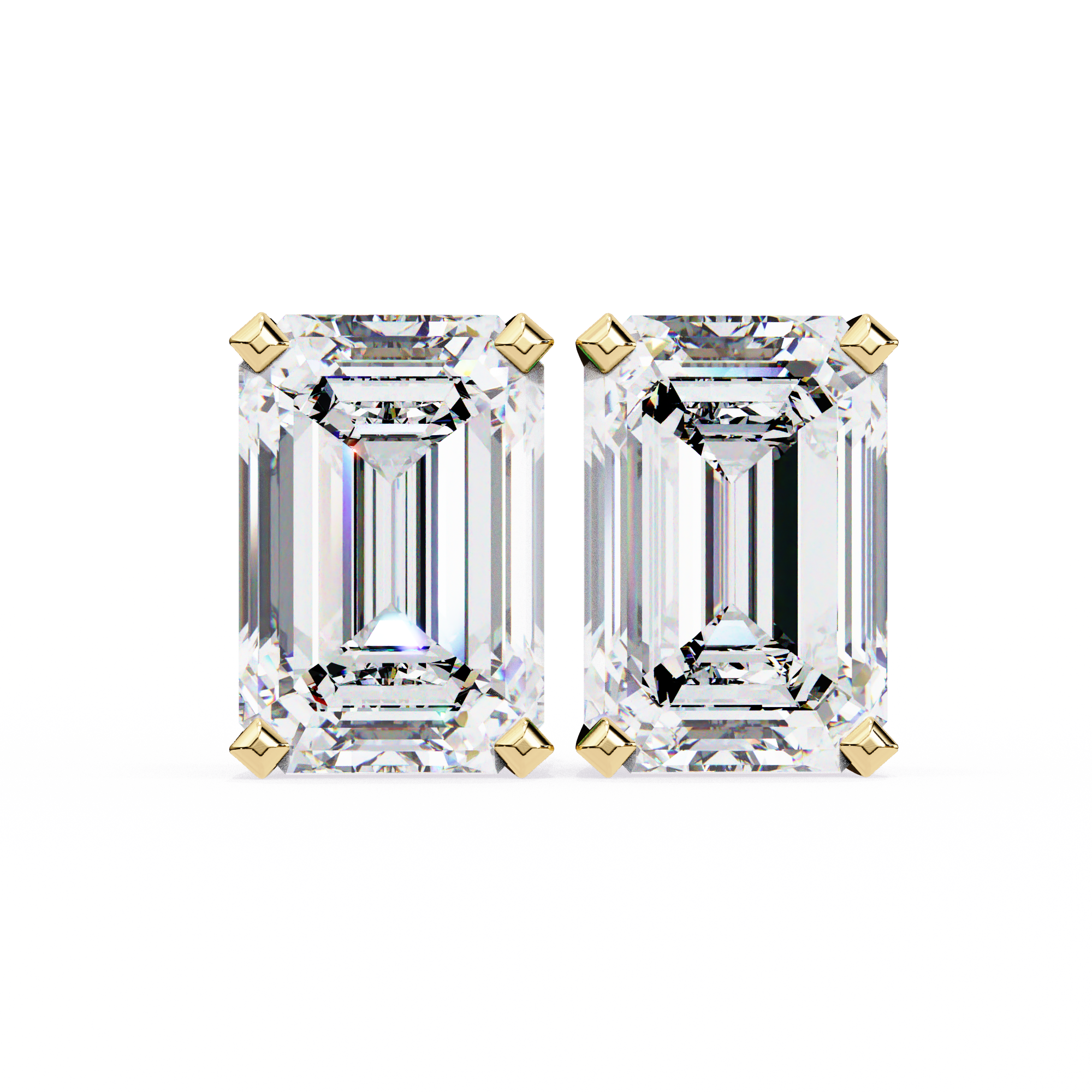 2 cts Emerald studs - Basket Setting