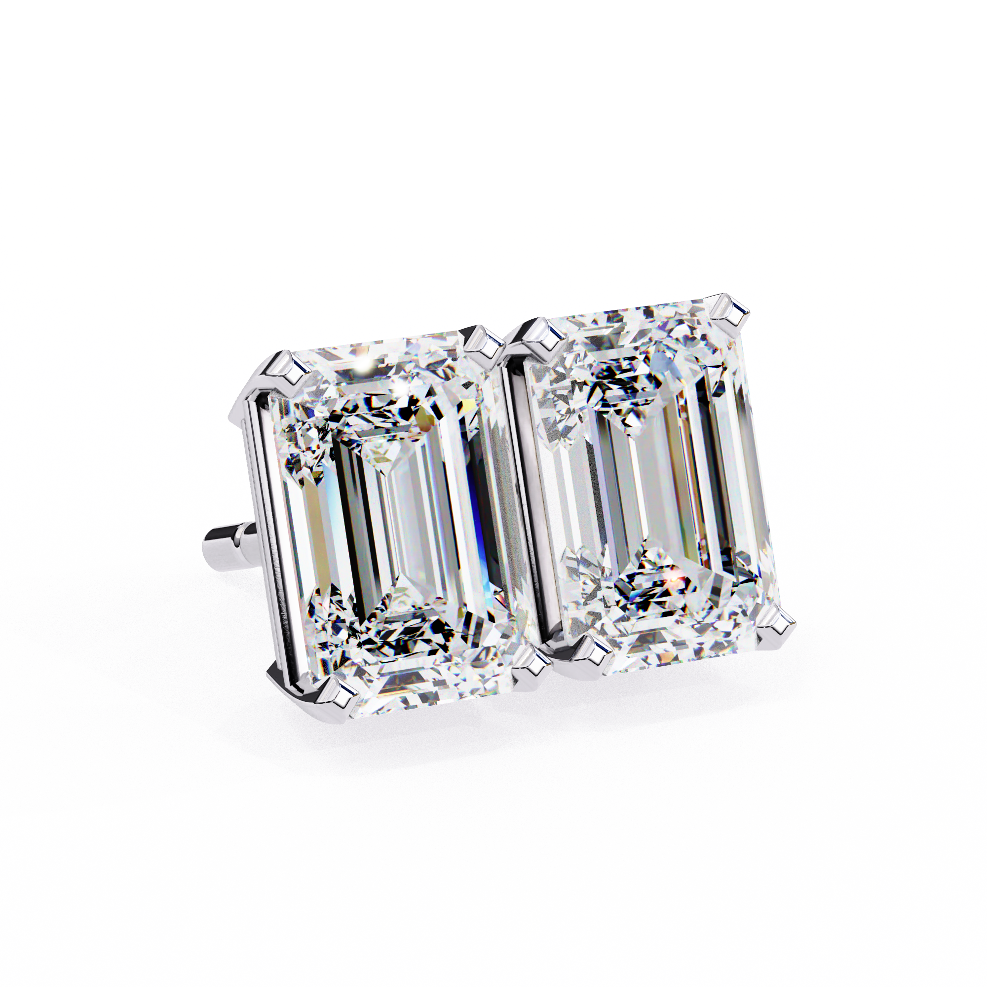2 cts Emerald studs - Basket Setting