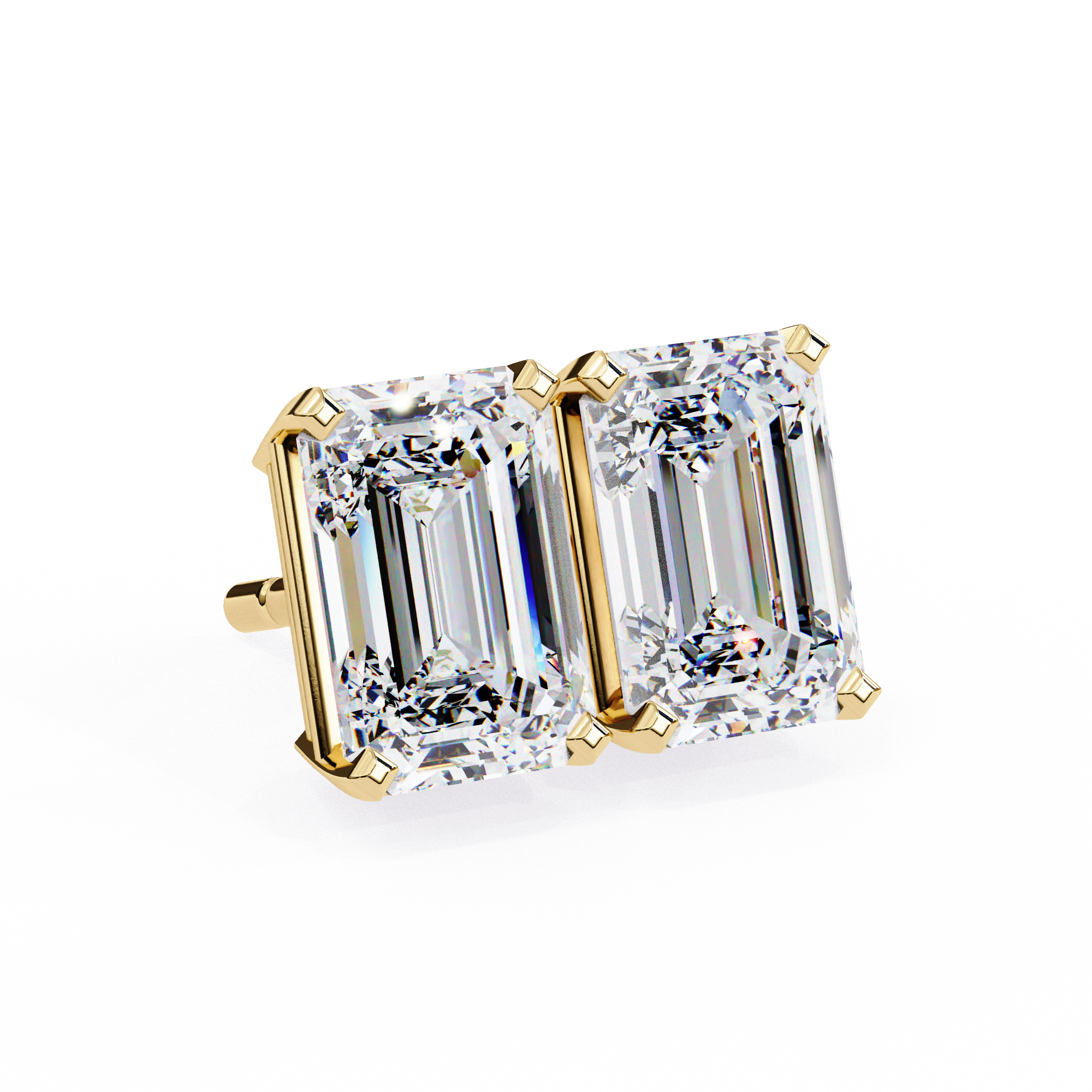2 cts Emerald studs - Basket Setting