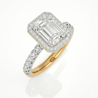 Emerald Halo Ring - 1ct