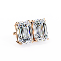 2 cts Emerald studs - Basket Setting