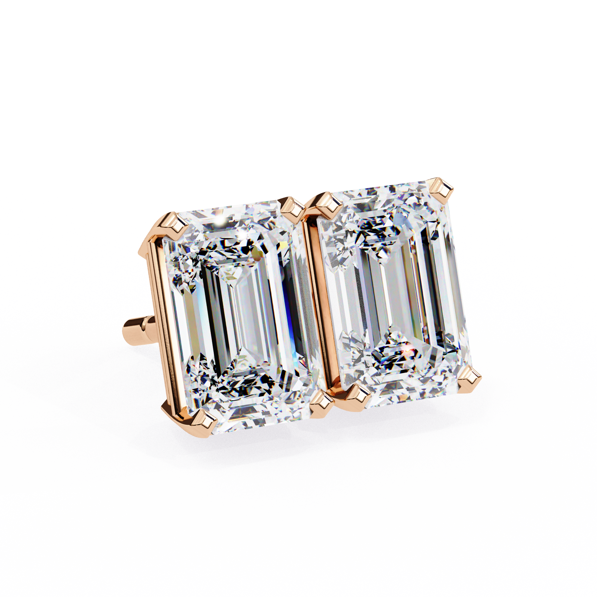 2 cts Emerald studs - Basket Setting