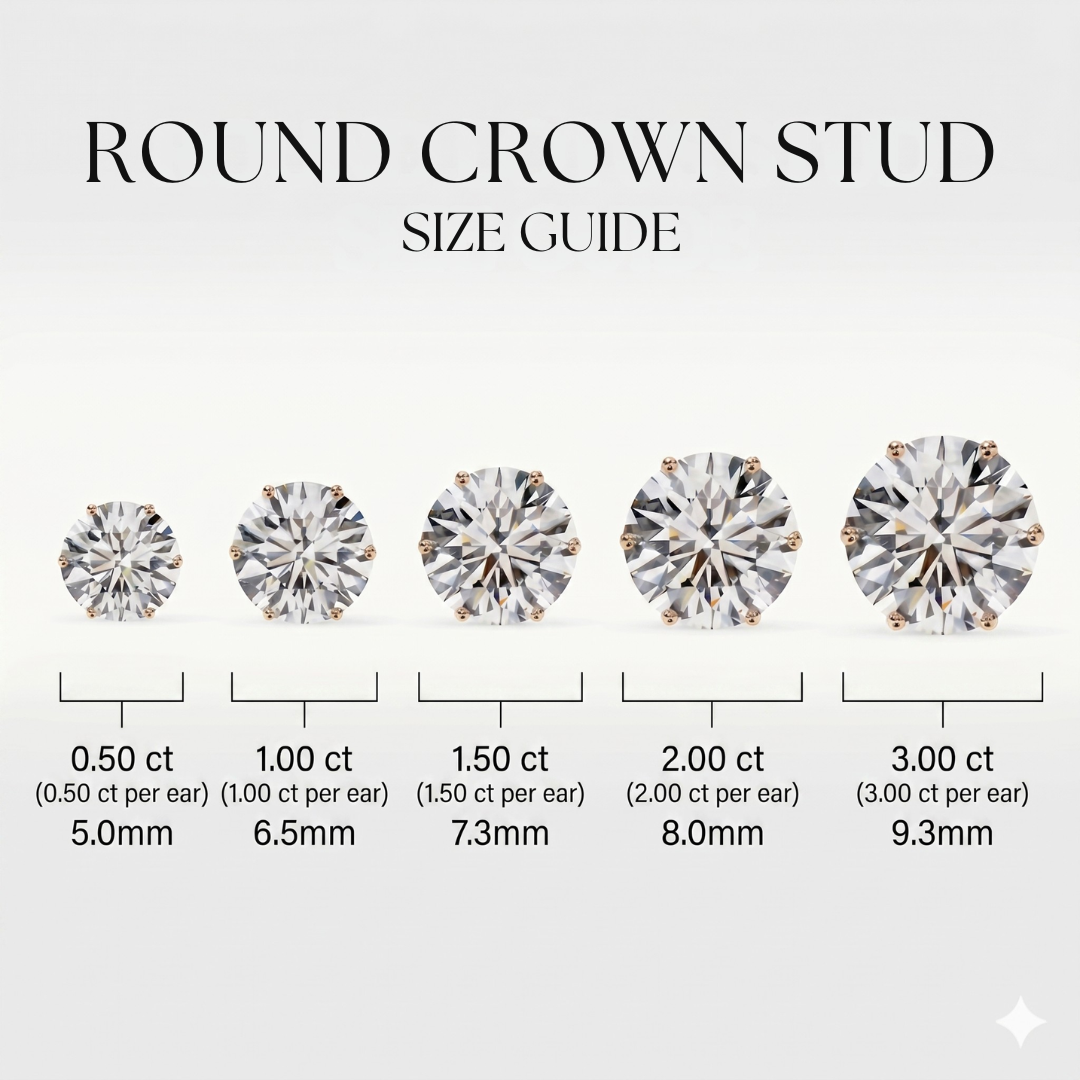 Round studs - Crown setting
