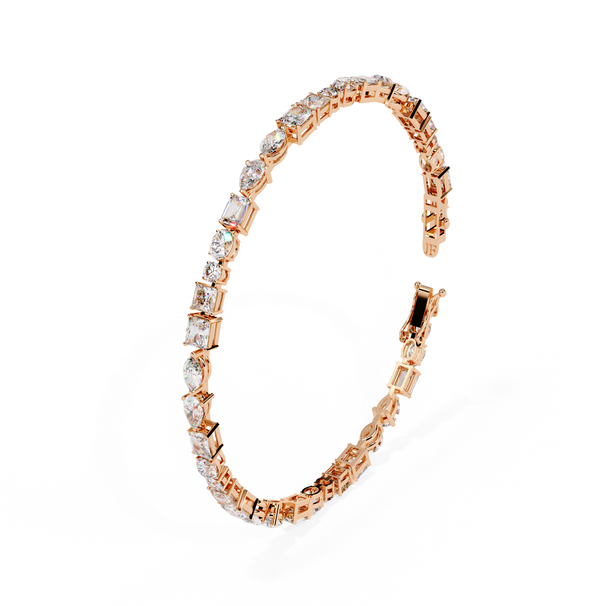 Lustre Line Bracelet - 15 pt fancy shapes
