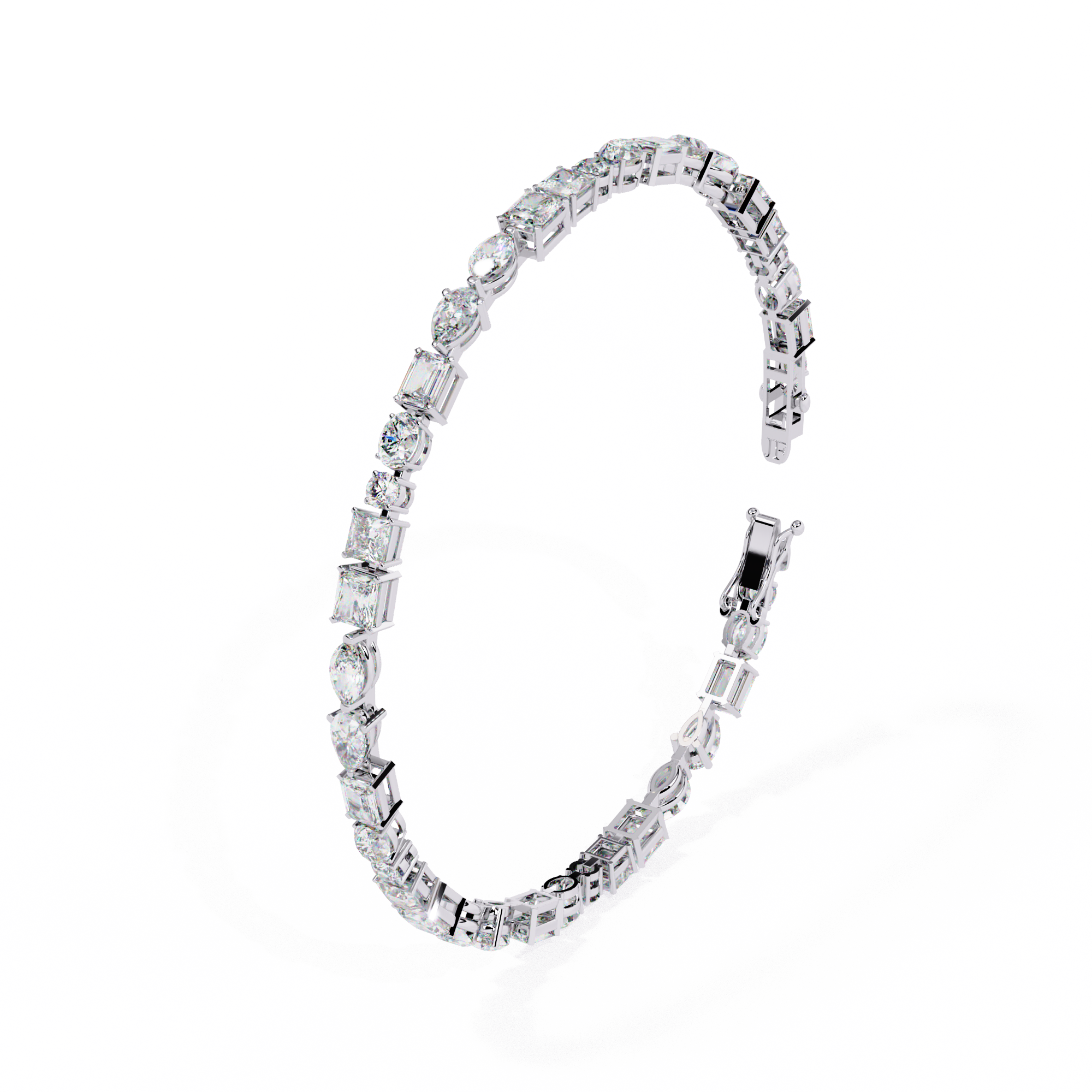 Lustre Line Bracelet - 15 pt fancy shapes