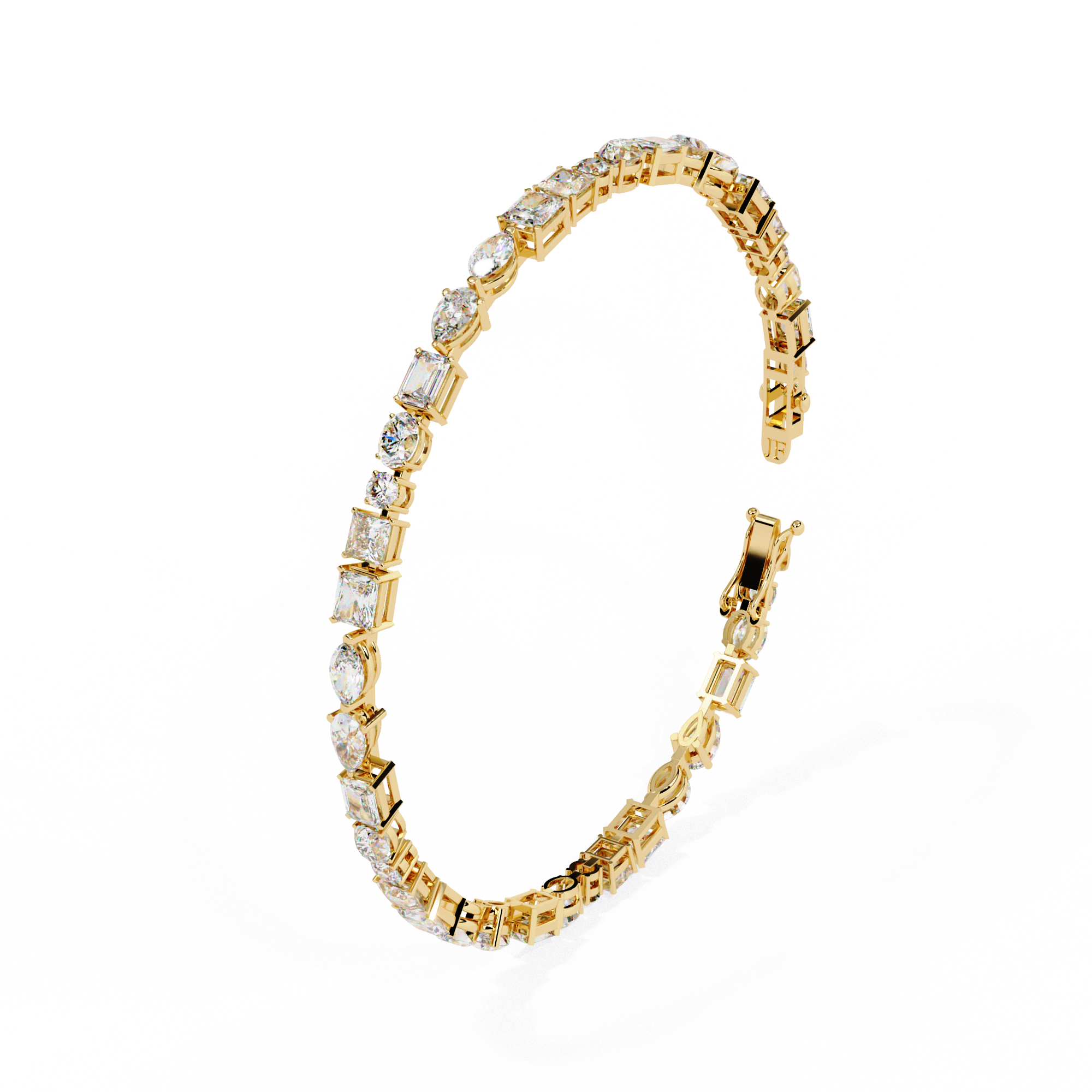 Lustre Line Bracelet - 15 pt fancy shapes