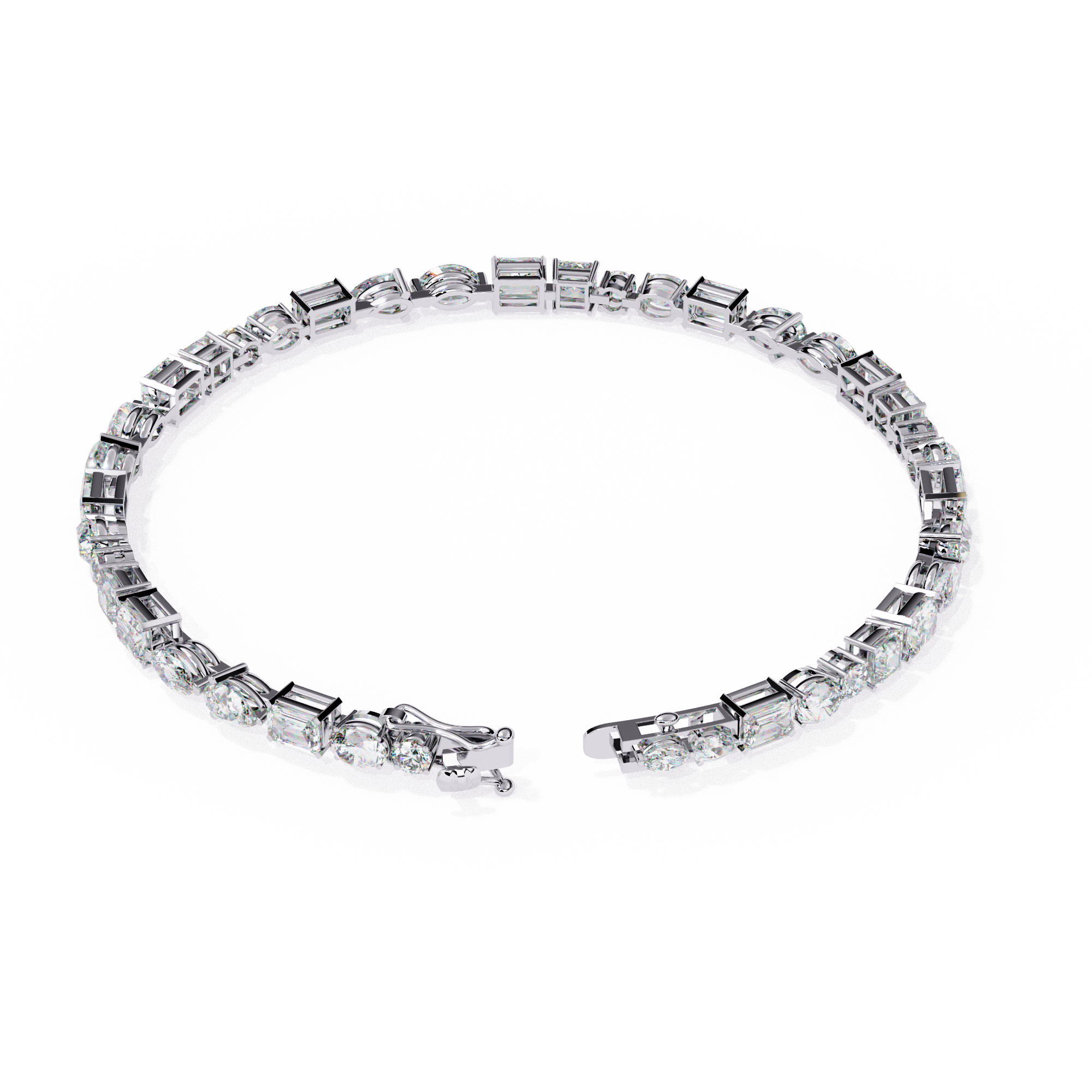 Lustre Line Bracelet - 15 pt fancy shapes