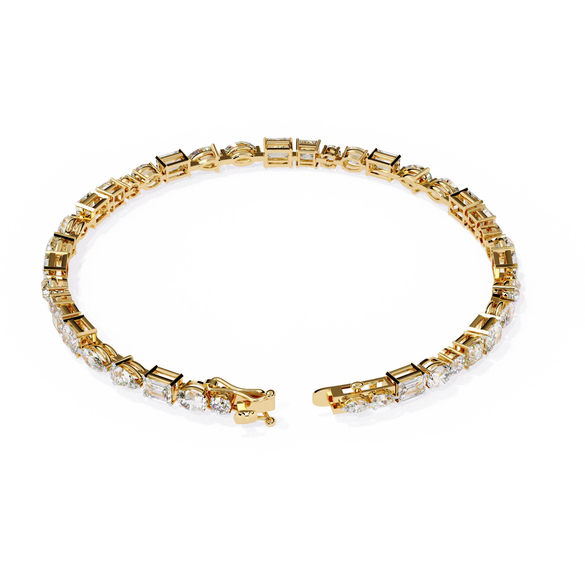 Lustre Line Bracelet - 15 pt fancy shapes