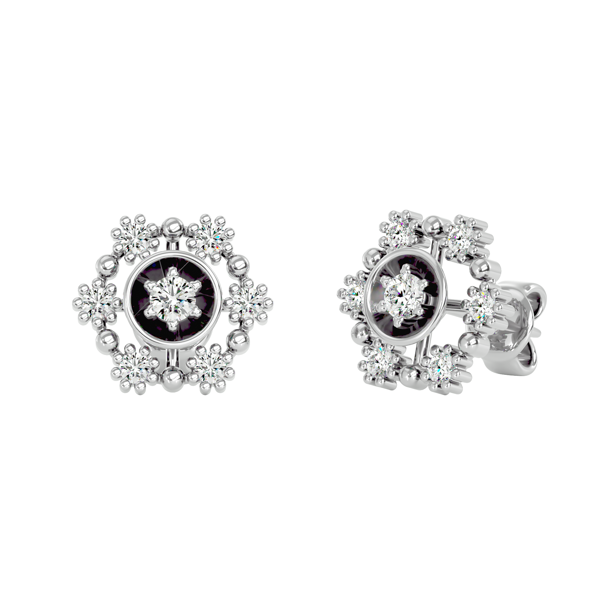 Floral Halo Studs