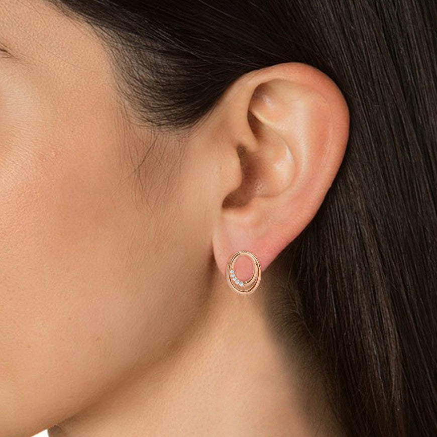 Dual Oval Hoop Studs