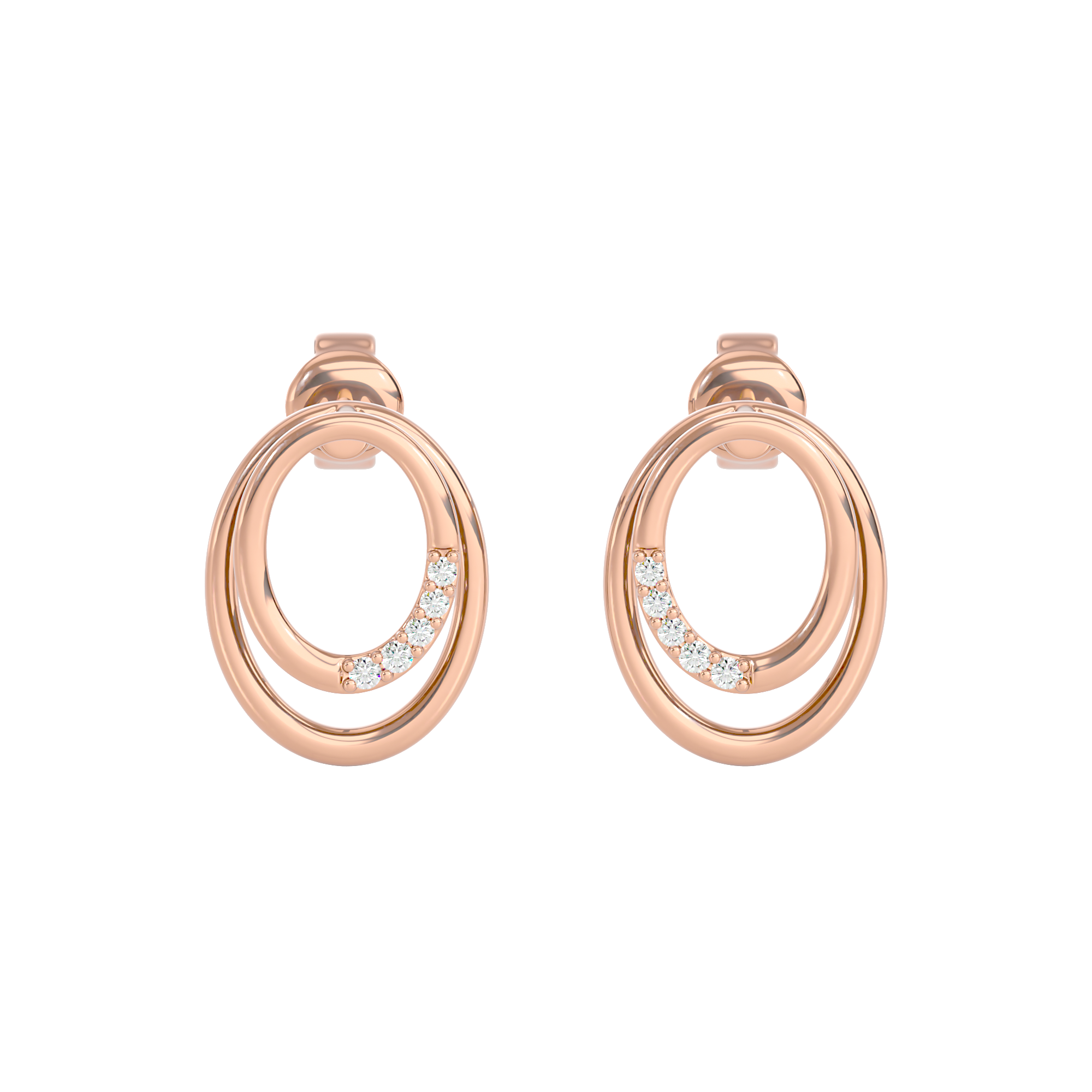 Dual Oval Hoop Studs