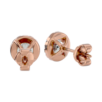 Round Halo Studs - Basket Setting