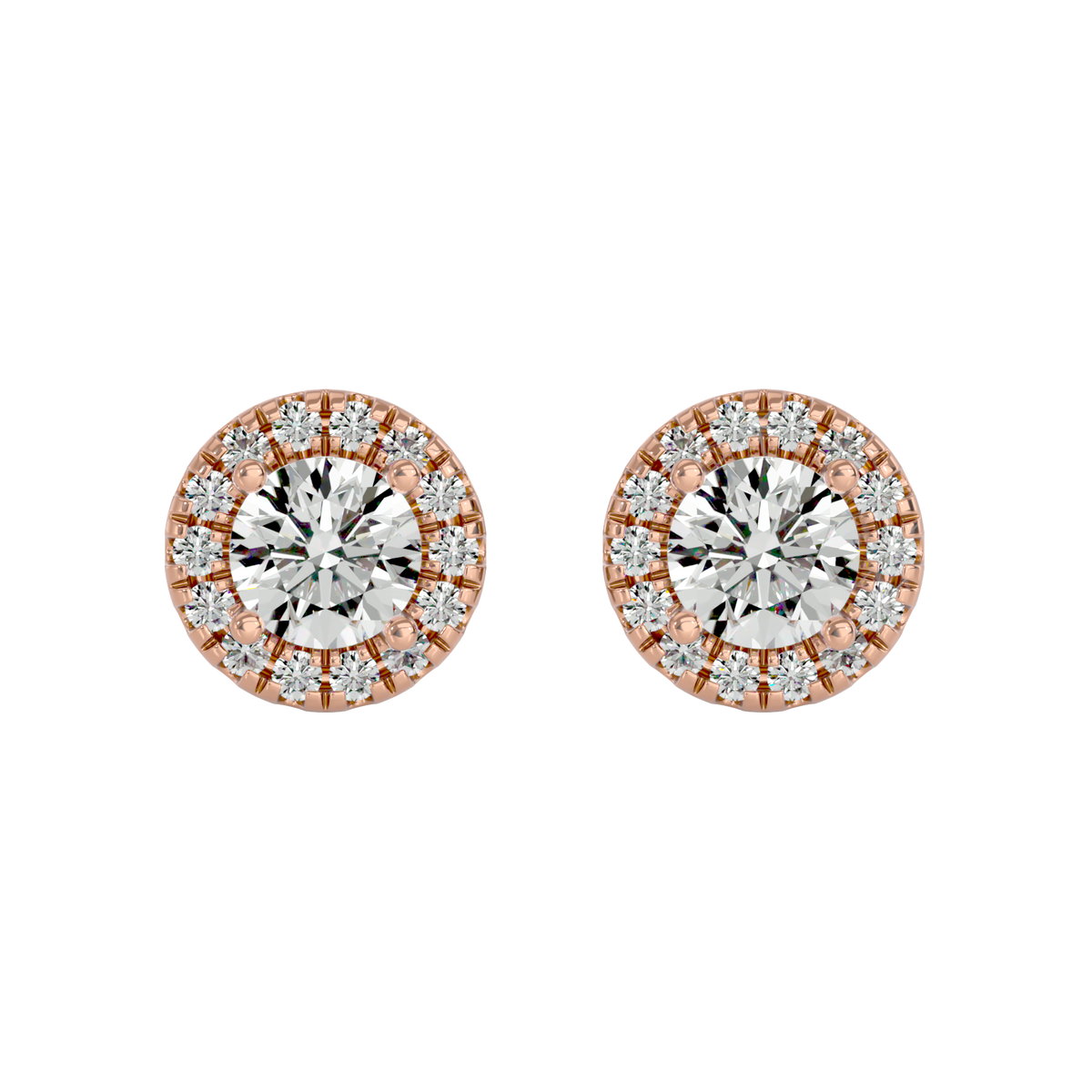 0.5ct each / Rose Gold / 9 kt