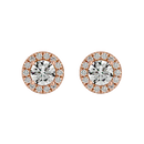 Round Halo Studs - Basket Setting