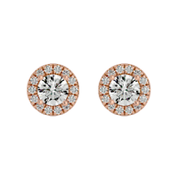Round Halo Studs - Basket Setting