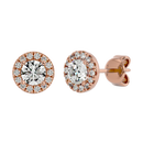 Round Halo Studs - Basket Setting