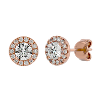 Round Halo Studs - Basket Setting