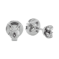 Round Halo Studs - Basket Setting