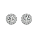 Round Halo Studs - Basket Setting