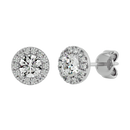 Round Halo Studs - Basket Setting