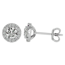 Round Halo Studs - Basket Setting