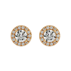 Round Halo Studs - Basket Setting