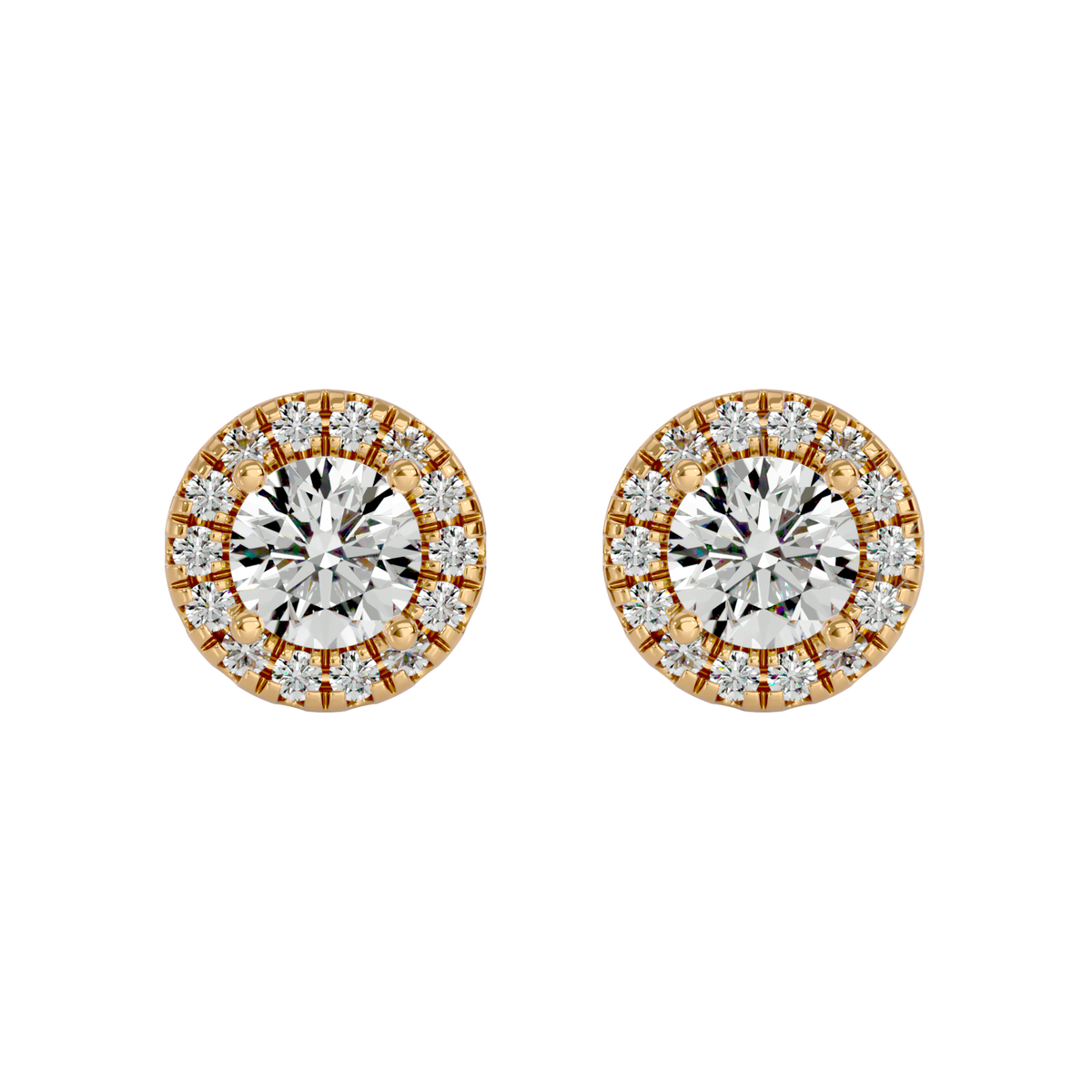 0.5ct each / Yellow Gold / 9 kt