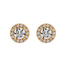 Round Halo Studs - Basket Setting