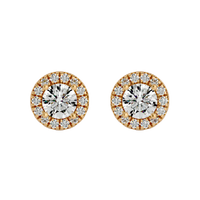Round Halo Studs - Basket Setting