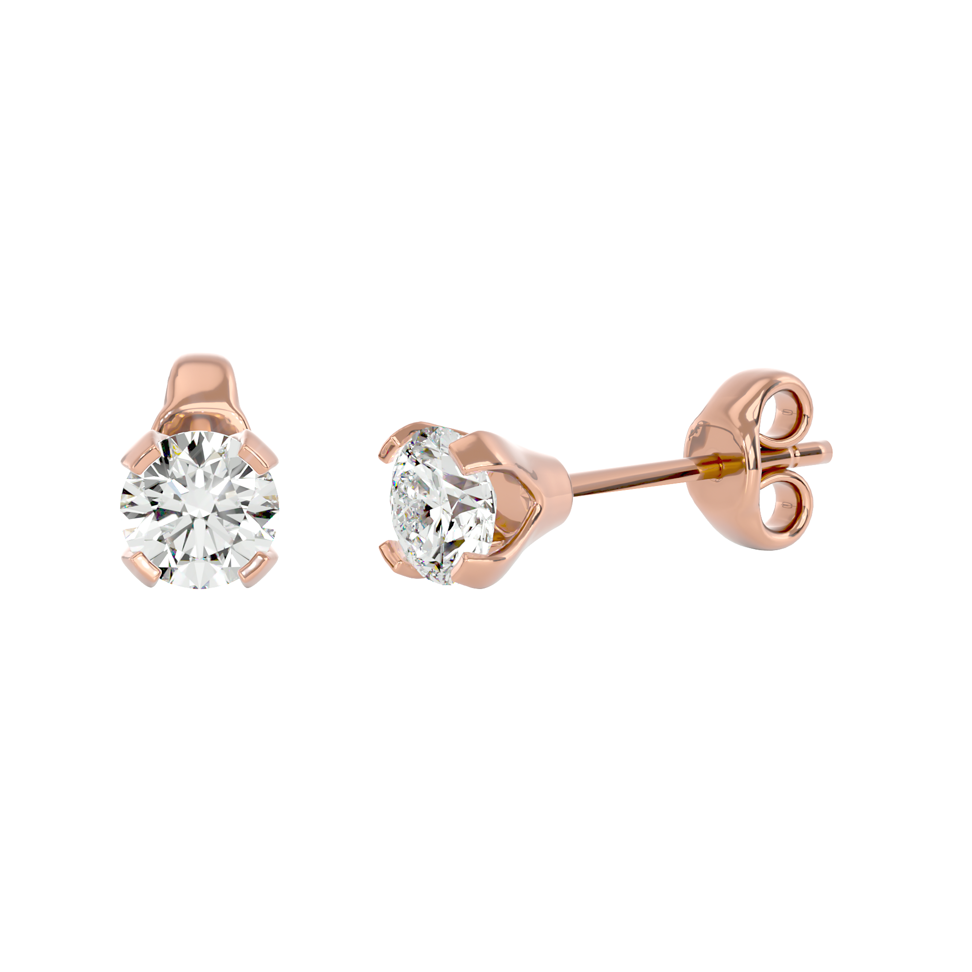 0.5 ct round studs - Martini setting
