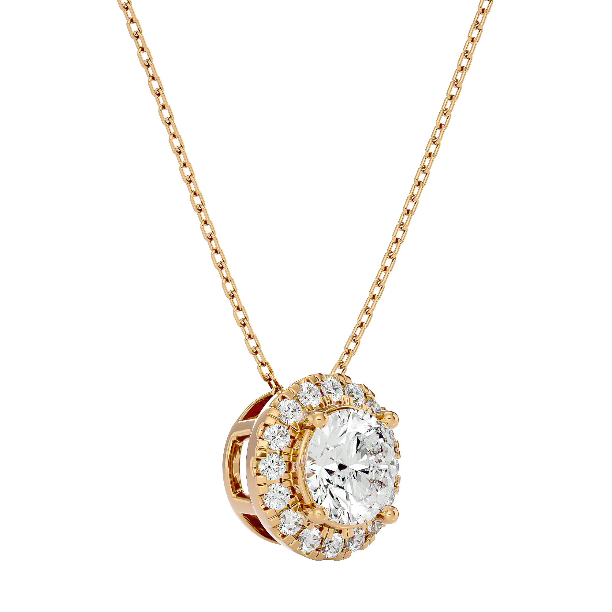 Halo Solitaire Pendant
