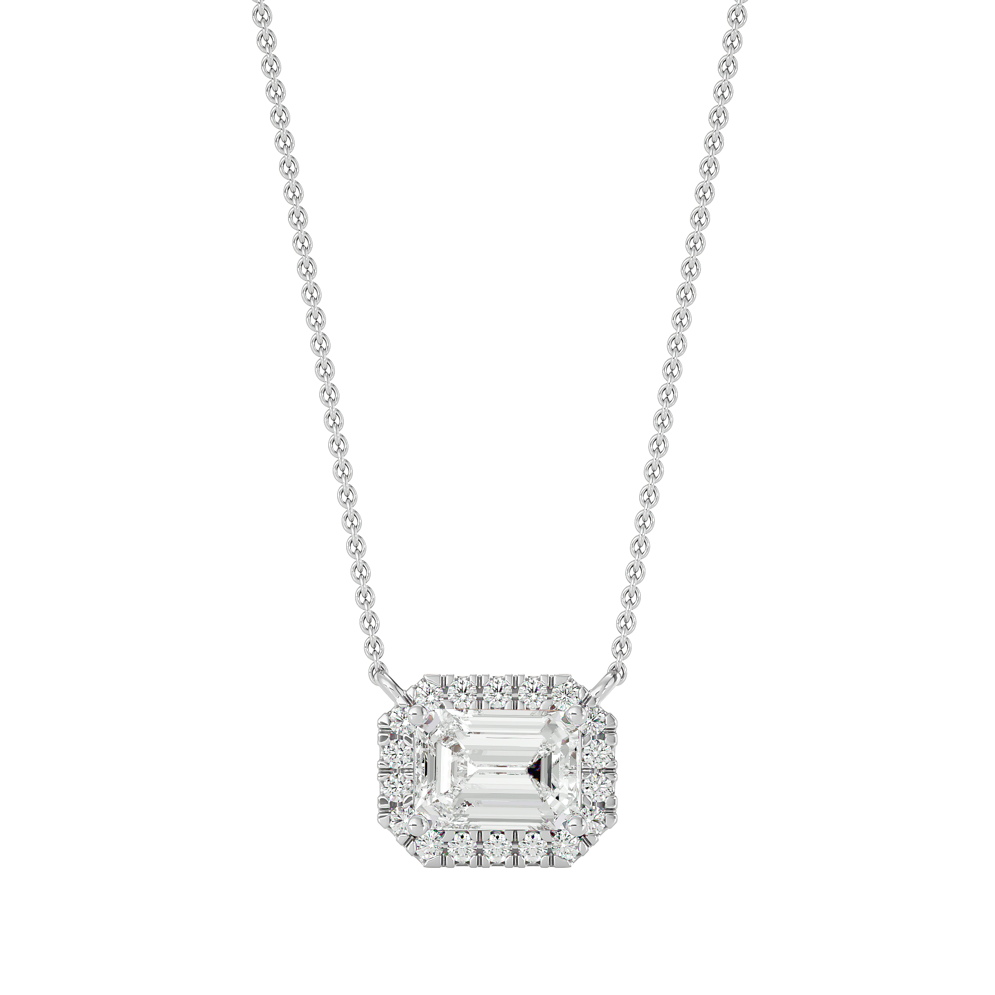 Celestial Halo Pendant - 1 ct emerald