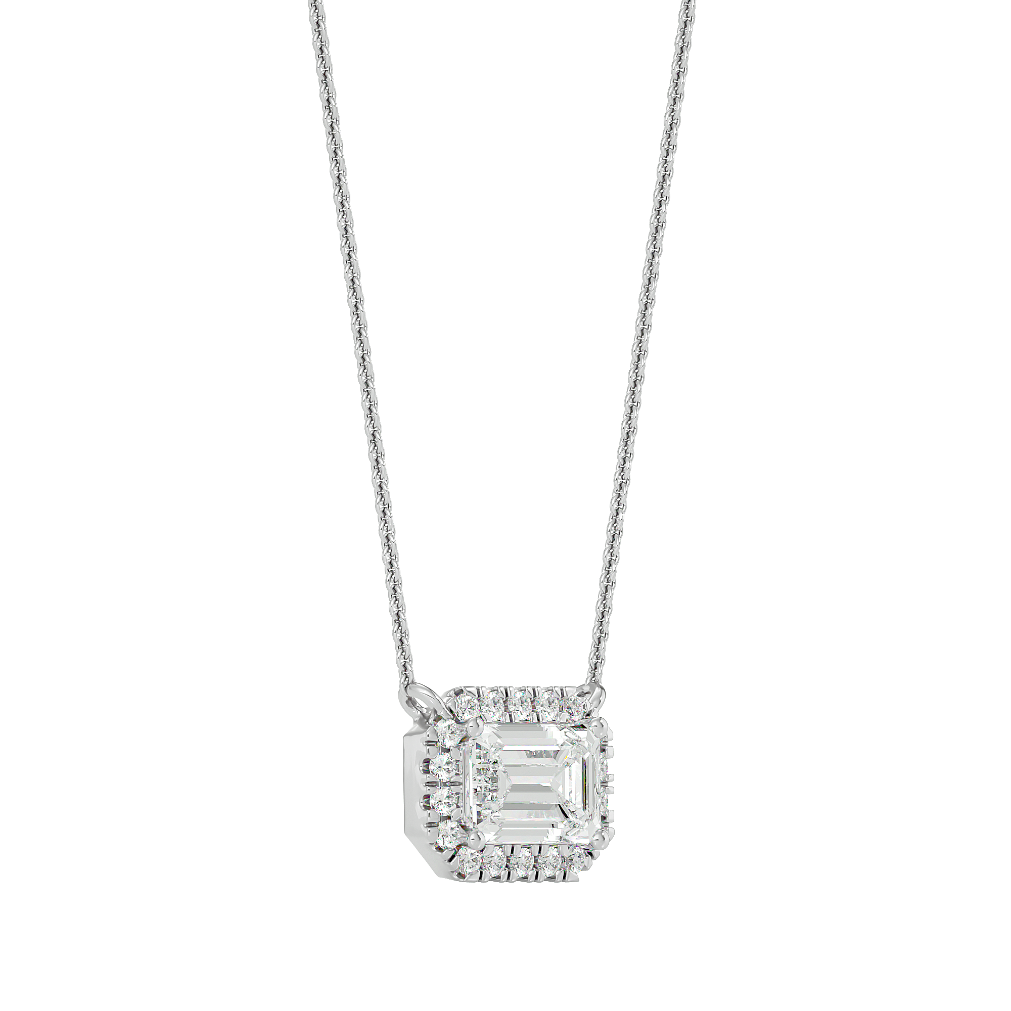 Celestial Halo Pendant - 1 ct emerald
