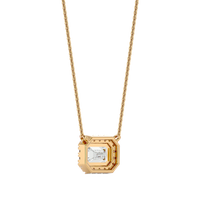 Celestial Halo Pendant - 1 ct emerald