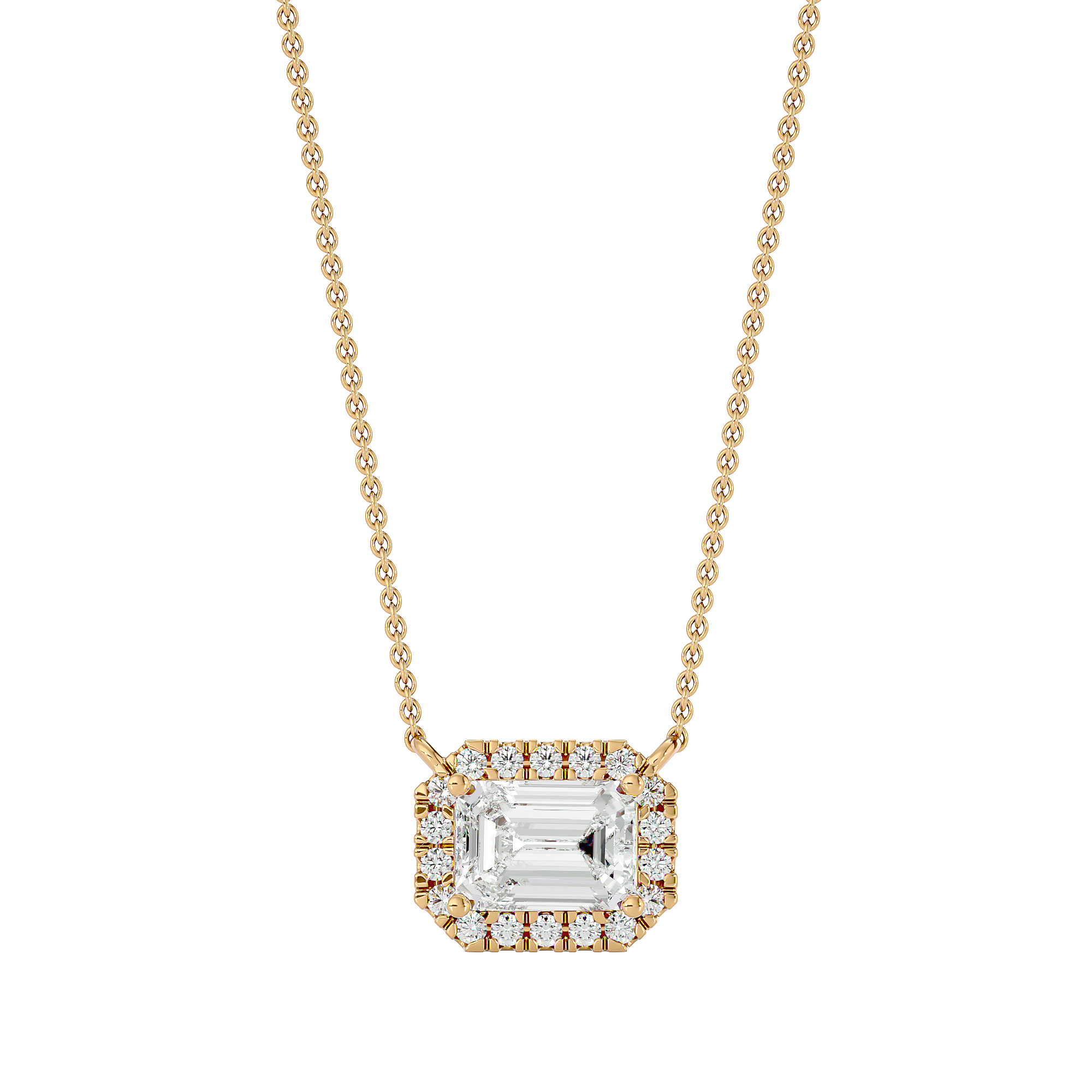 Celestial Halo Pendant - 1 ct emerald
