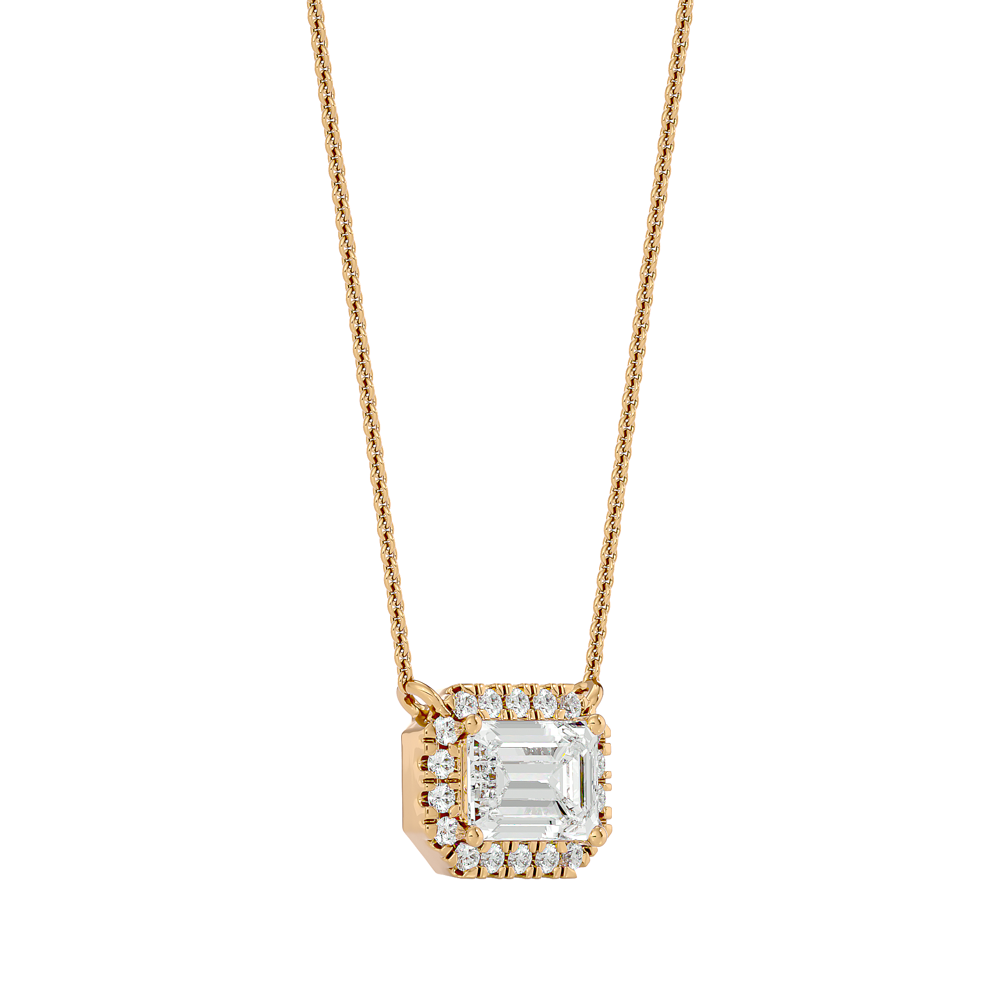 Celestial Halo Pendant - 1 ct emerald