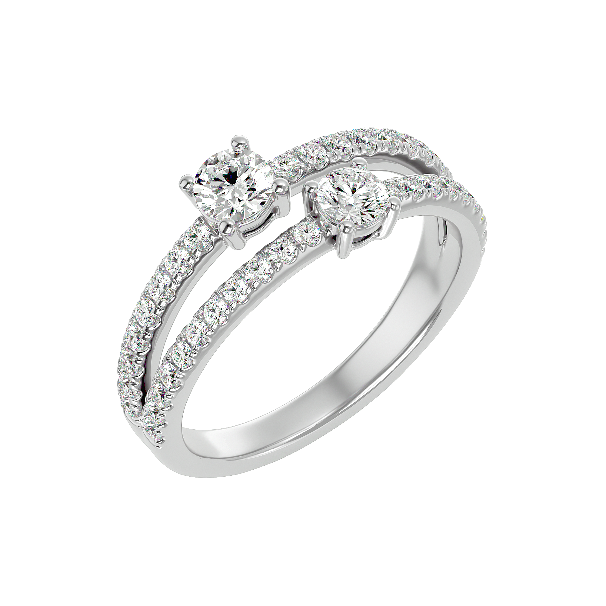 Twin Spark Elegance Ring