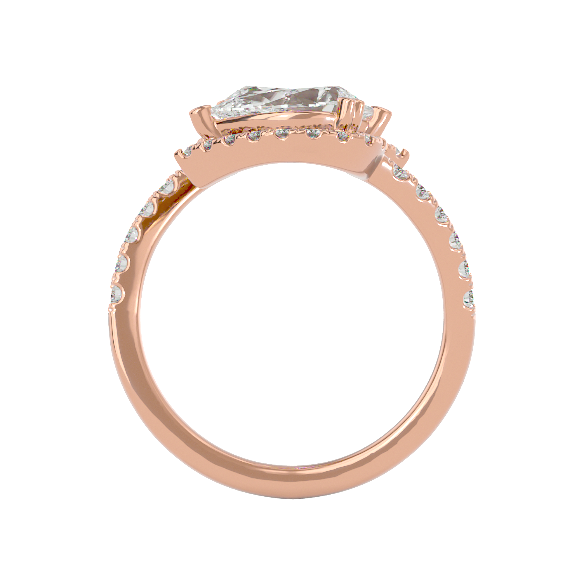 Delicate halo of pavé  Ring