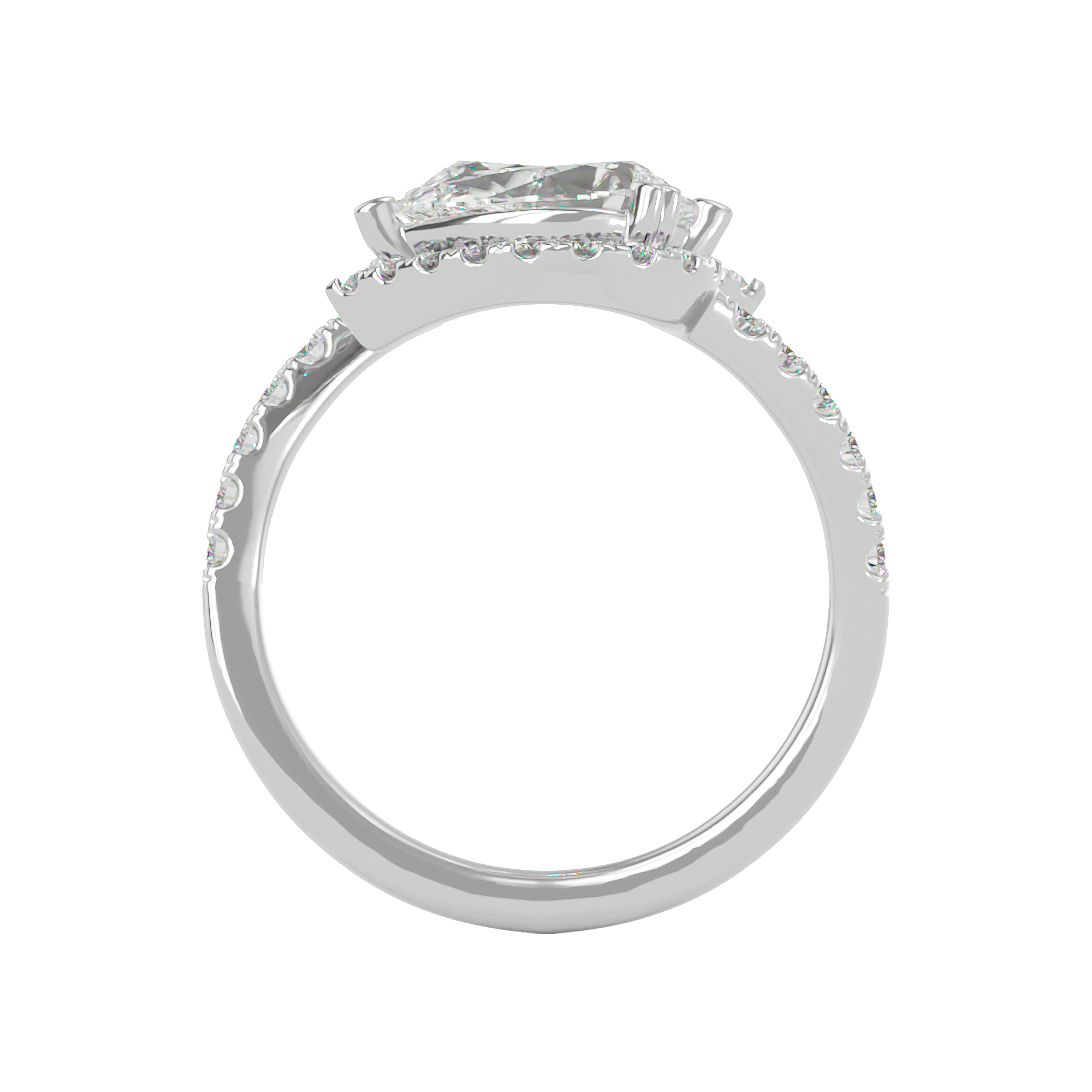 Delicate halo of pavé  Ring