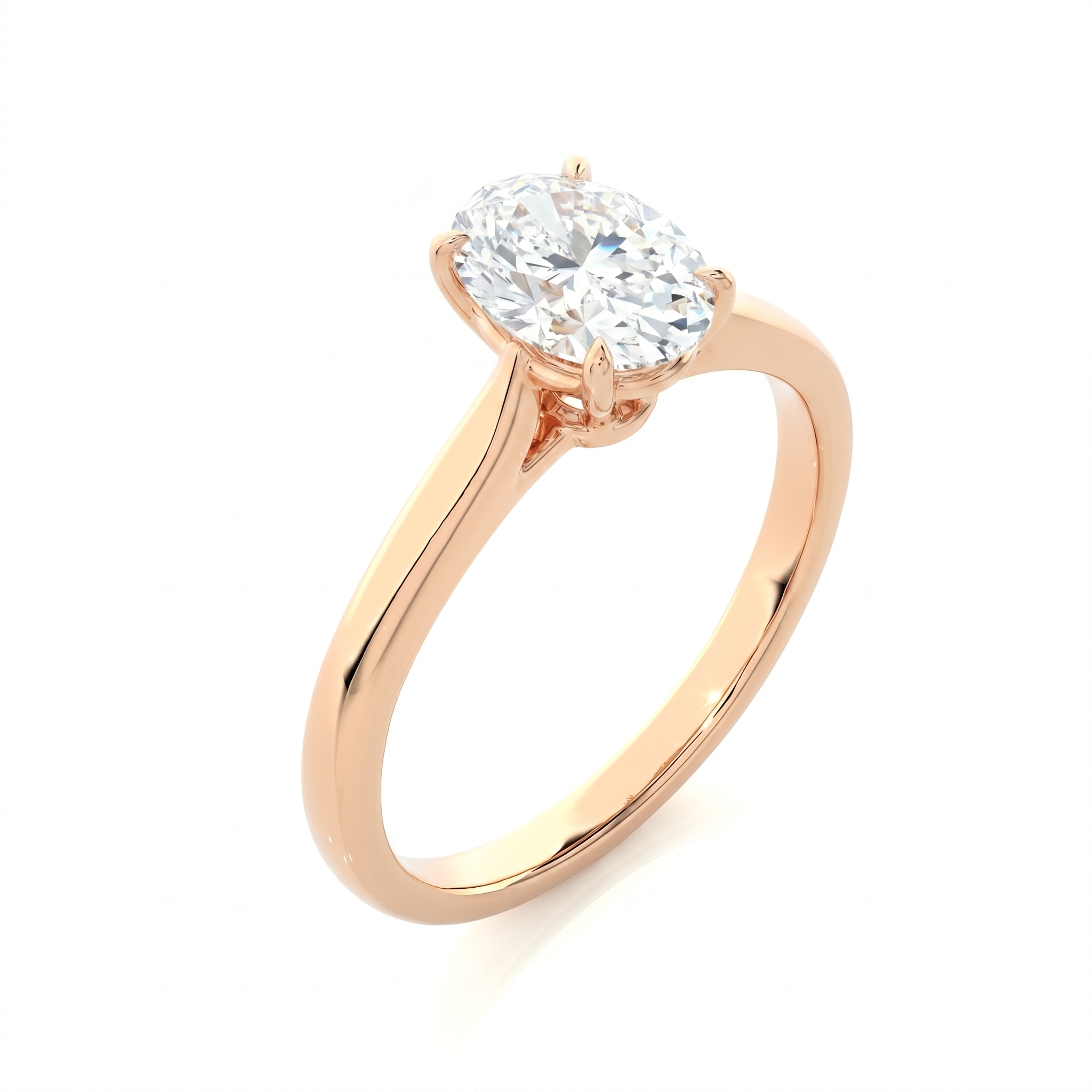 Classic solitaire ring - Oval 1ct