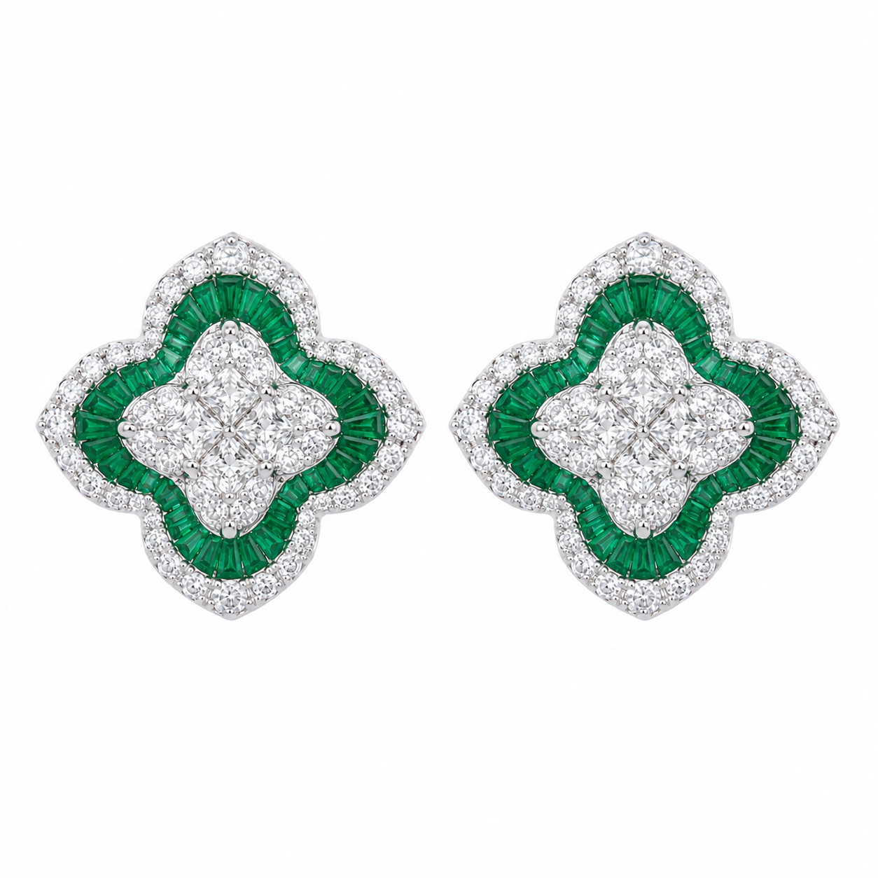 Emerald Clover Studs