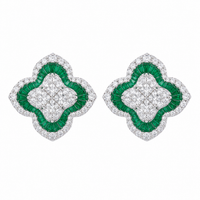 Emerald Clover Studs